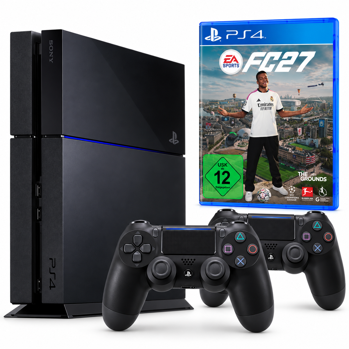 Consolă Sony PlayStation 4 PS4 1 TB + 2 Controllere + Joc FIFA 27 Second-Hand SH