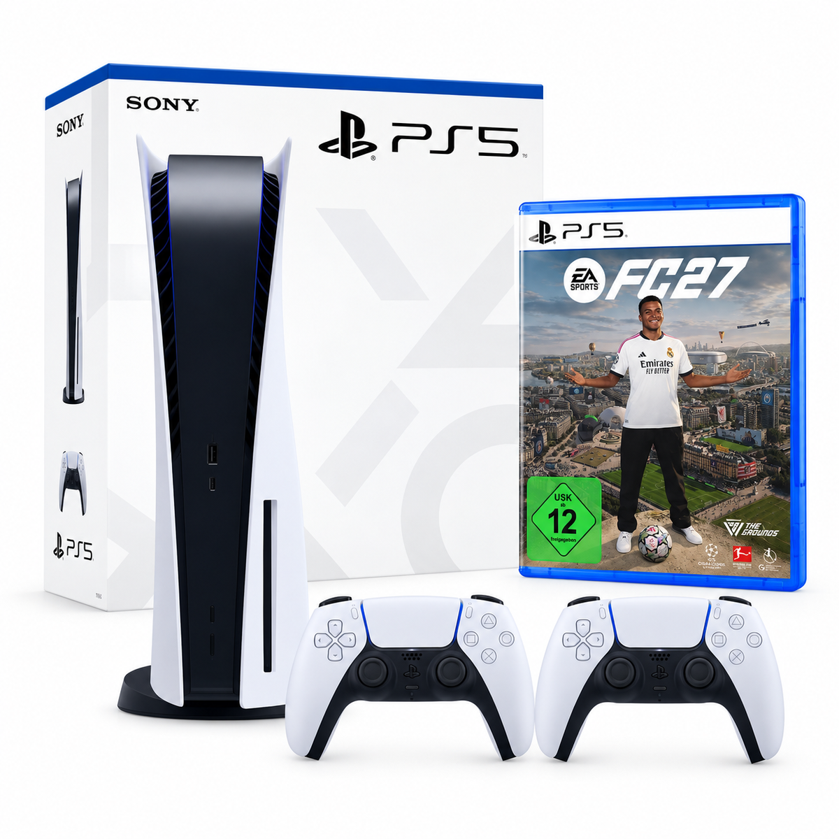 Consolă Sony PlayStation 5 PS5 Disc Edition 825 GB + 2 Controllere + Joc FIFA 27 Second-Hand SH
