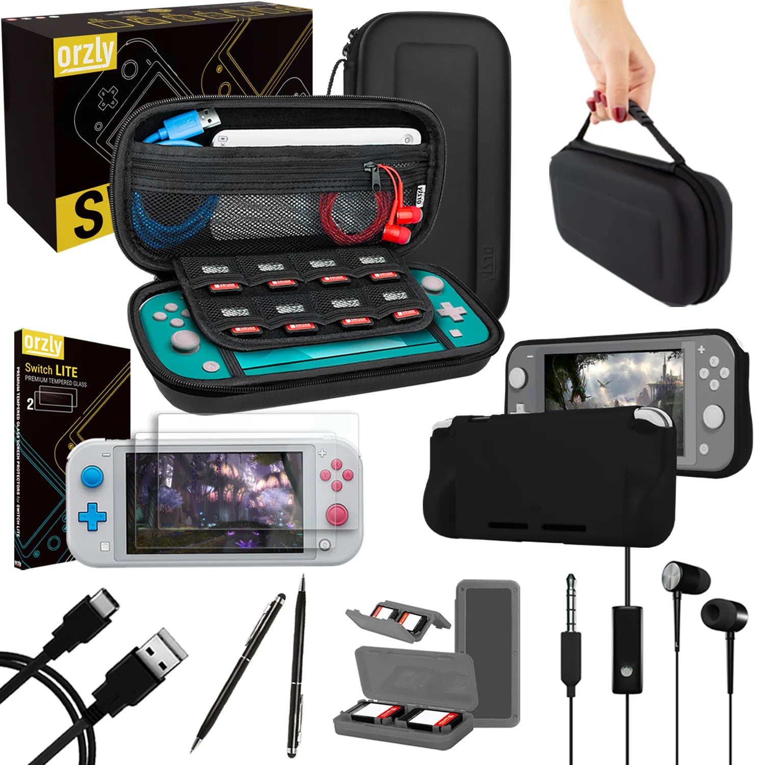 Essential Pack pentru Nintendo Switch Lite, set accesorii esențiale pentru protecție și utilizare zilnică Second-Hand SH
