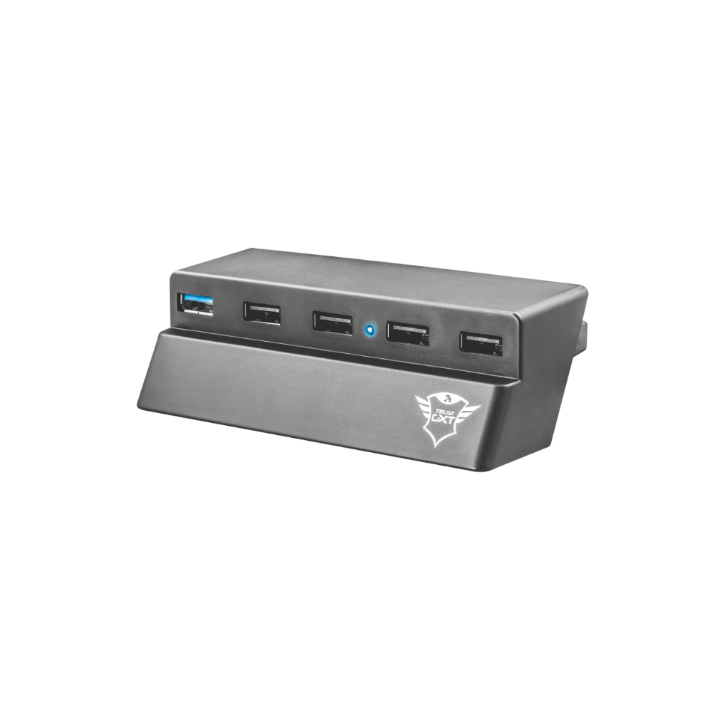 Hub USB Trust GXT 219 pentru PS4 Slim, 5 porturi (USB 2.0 & USB 3.1), încărcare multiplă – Negru Second-Hand SH