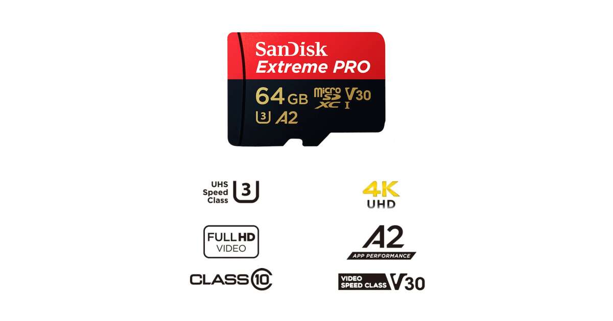 Card de Memorie SanDisk Extreme PRO Micro SDXC 64GB 170/90 MB/s A2 Clasa 10 V30 UHS-I U3 Second-Hand SH