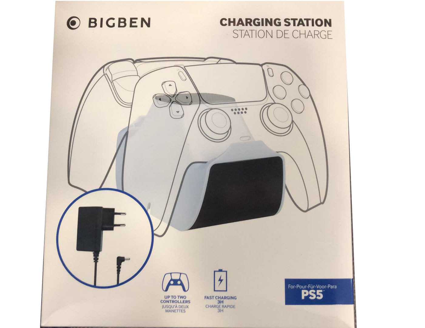 Stație de încărcare Nacon USB pentru 2 controllere PlayStation 5 PS5, Alb Second-Hand SH