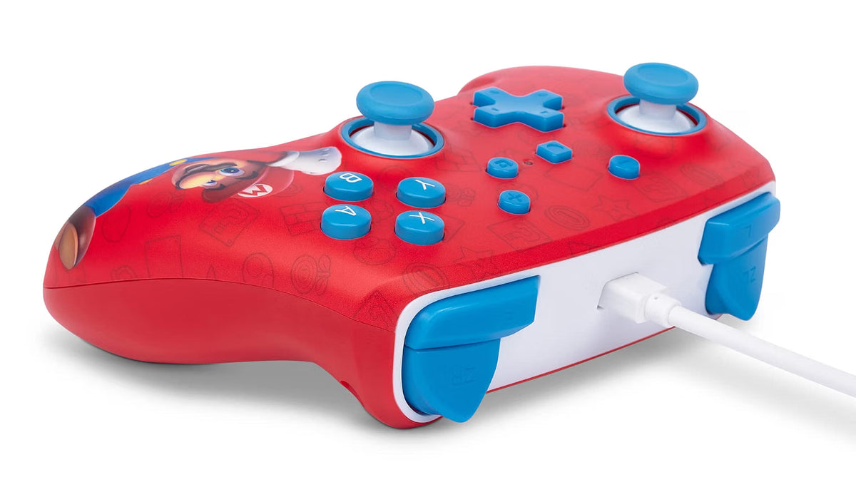 Controller cu fir PowerA îmbunătățit pentru Nintendo Switch – Mario, Gamepad, Licențiat Oficial Second-Hand SH