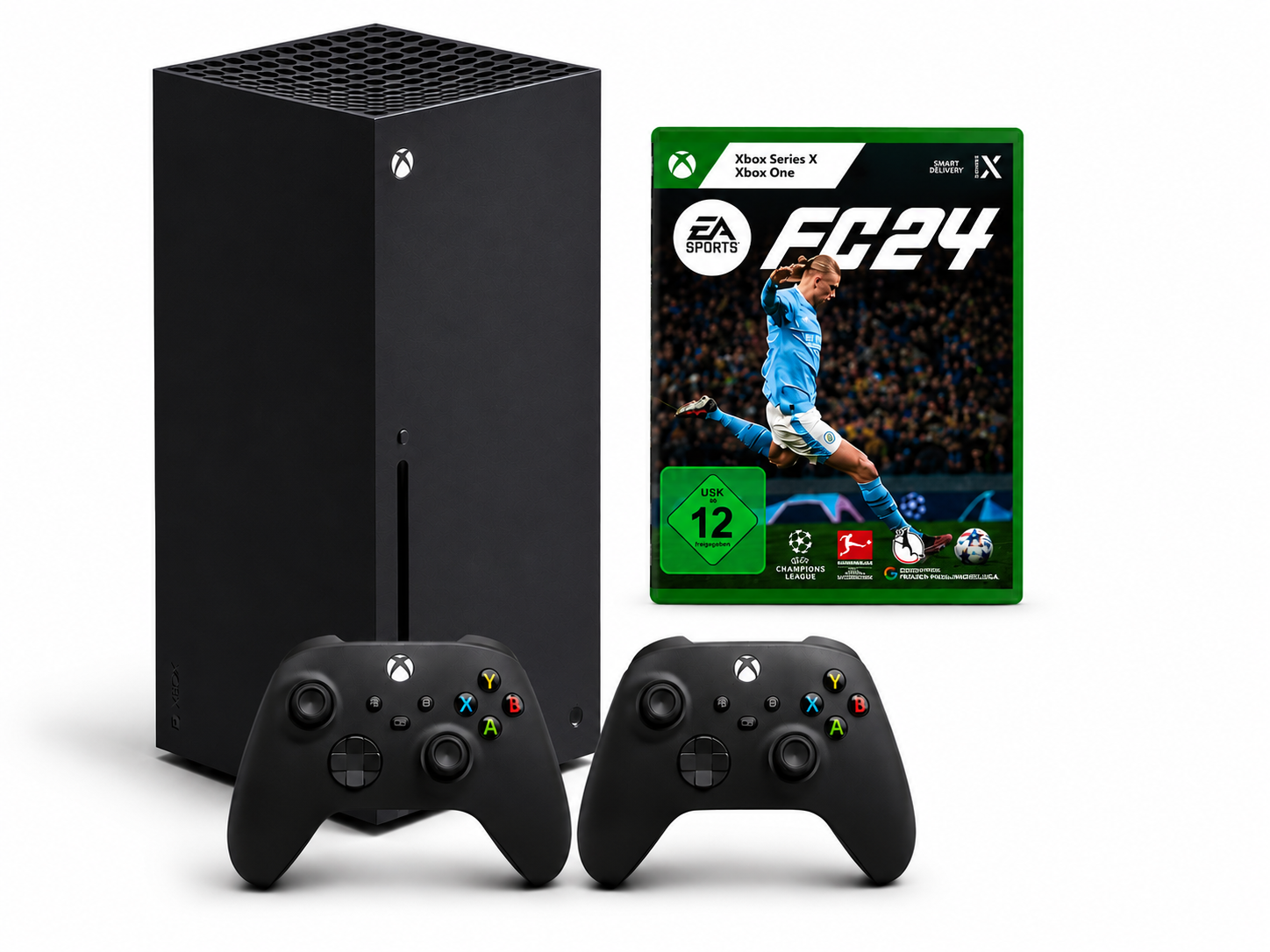 Consola Microsoft Xbox Series X 1TB, negru +FC 24 + 2 Controllere Second-Hand SH