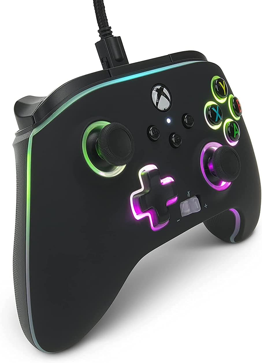 Controller cu fir PowerA Enhanced Wired, Xbox Series X, S, Xbox One, PC, Spectra Infinity, Alb Second-Hand SH