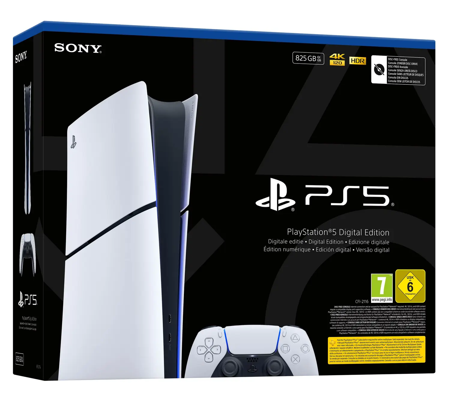 Consola PlayStation 5 PS5 Slim, Digital Edition 825GB SSD, E-Chassis NOU
