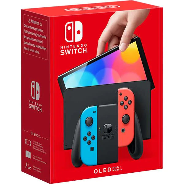 Consola Nintendo Switch OLED cu Joy-Cons RED/BLUE + Joc Mario Strikers Battle League Football NOU
