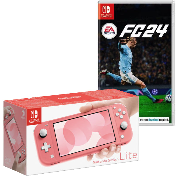 Consola Nintendo Switch Lite Coral/Roz NOU + Joc FC 24