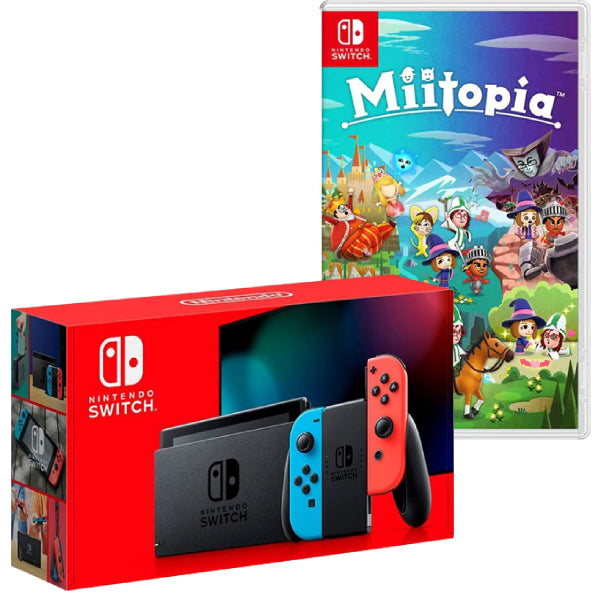 Consola Nintendo Switch cu JOY-CONS Red/Blue + Joc Miitopia pentru Nintendo Switch NOU