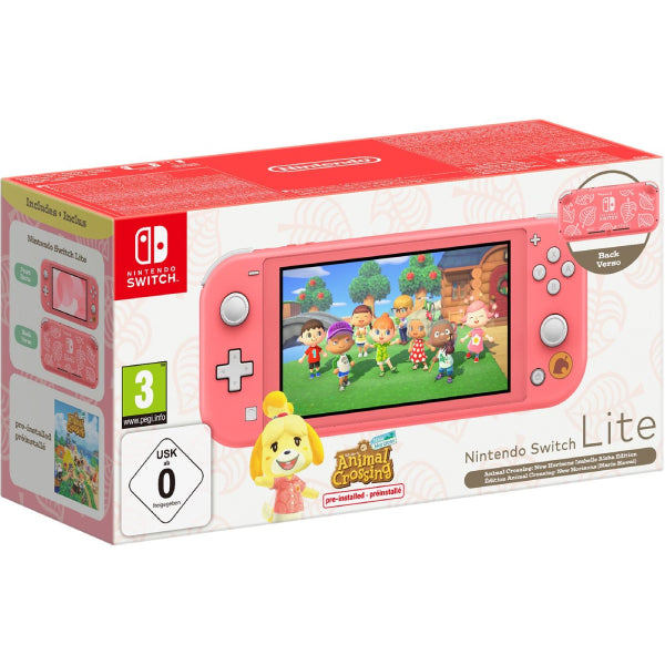 Consola portabila Nintendo Switch Lite - Coral, Animal Crossing: New Horizons Bundle - Isabelle's Aloha Edition (Joc Animal Crossing pre-instalat) NOU