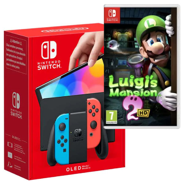 Consola Nintendo Switch OLED cu Joy-Cons RED/BLUE Luigi’s Mansion 2