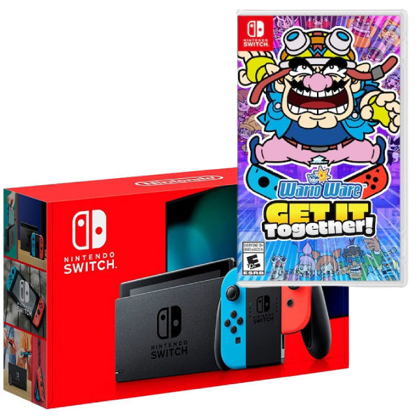 Consola Nintendo Switch V2 cu JOY-CONS Red/Blue + Joc Warioware NOU