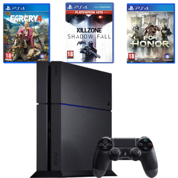 Pachet Consola Sony PlayStation 4 PS4 500GB + Controller + 3 JOCURI Second-Hand SH