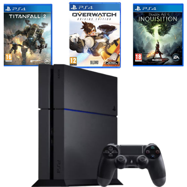 Pachet Consola Sony PlayStation 4 PS4 500GB + Controller + 3 JOCURI Second-Hand SH