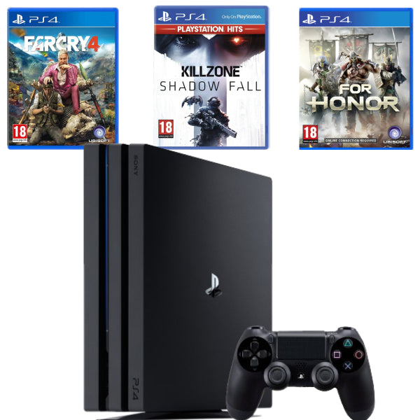 Pachet Consola Sony PlayStation 4 PRO PS4 1TB + Controller + 3 JOCURI Second-Hand SH