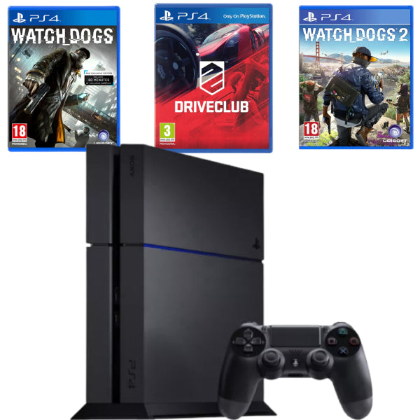 Pachet Consola Sony PlayStation 4 PS4 500GB + Controller + 3 JOCURI Second-Hand SH