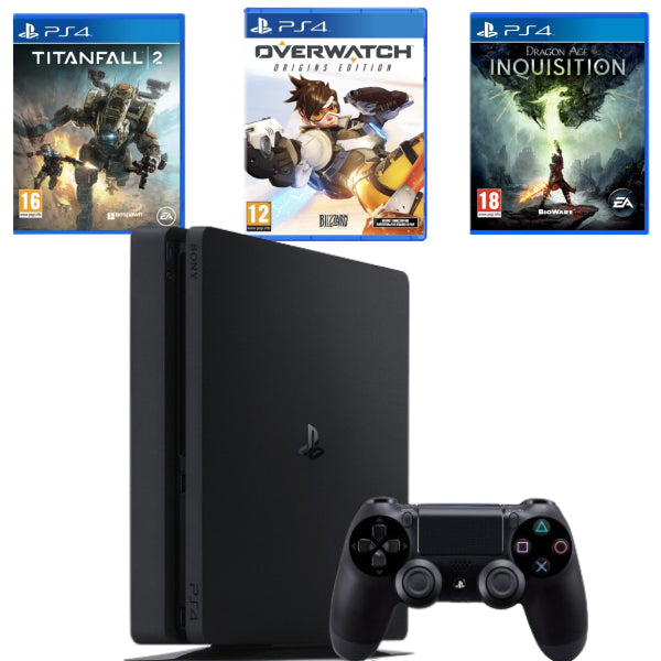 Pachet Consola Sony PlayStation 4 PS4 SLIM 500GB + Controller + 3 JOCURI Second-Hand SH