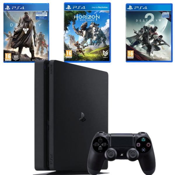 Pachet Consola Sony PlayStation 4 PS4 SLIM 500GB + Controller + 3 JOCURI Second-Hand SH
