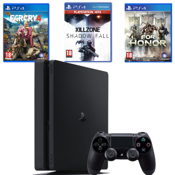 Pachet Consola Sony PlayStation 4 PS4 SLIM 500GB + Controller + 3 JOCURI Second-Hand SH