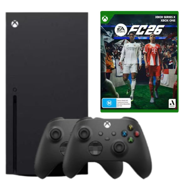 Consola Microsoft Xbox Series X 1TB, negru + Joc FC26 + 2 Controller Second-Hand SH