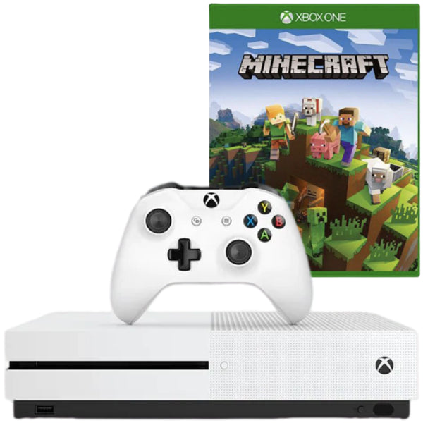 Consola MICROSOFT Xbox One S 500GB, ALB Second-Hand + Controller + Joc MINECRAFT Second-Hand SH
