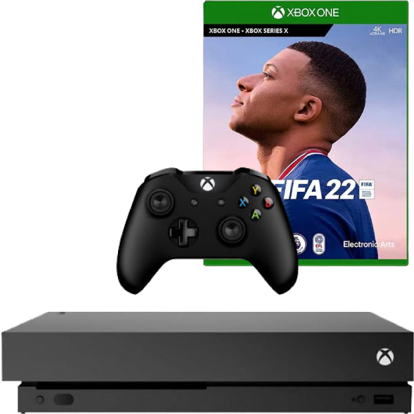 Consola Microsoft Xbox One X, 1TB, NEGRU + Controller Second-Hand + Joc FIFA 22