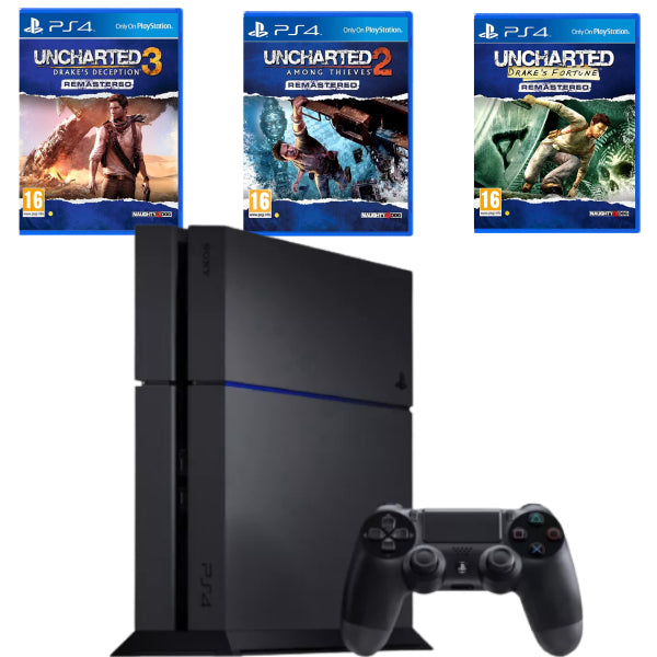 Pachet Consola Sony PlayStation 4 PS4 500GB + Controller + 3 JOCURI Second-Hand SH