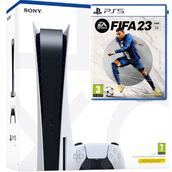 Consola Sony PlayStation 5 PS5 Disk Edition 825 GB + Joc FIFA 23 Second-Hand SH
