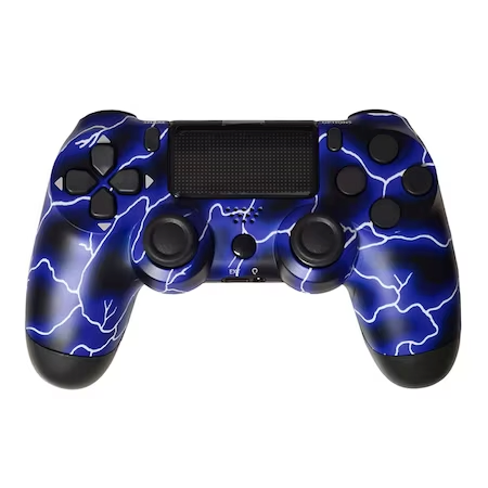 Controller compatibil PlayStation 4 PS4 , wireless, Incarcare USB, Graffiti Albastru NOU