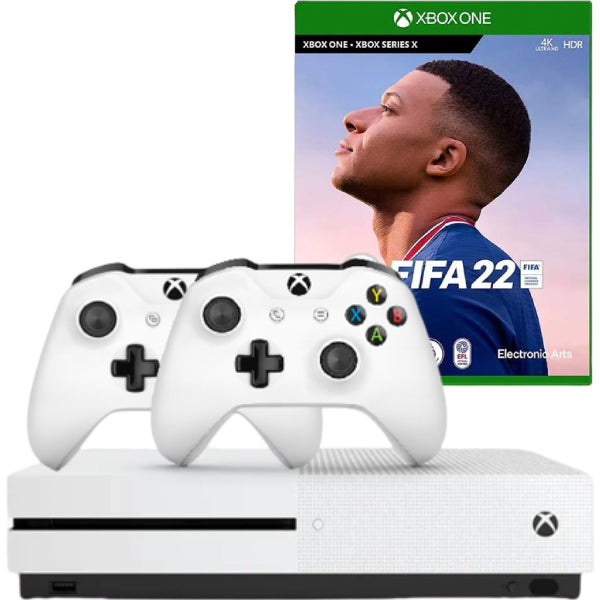 Consola MICROSOFT Xbox One S 1TB Second-Hand, ALB + 2 Controllere + Joc FIFA 22 Second-Hand SH