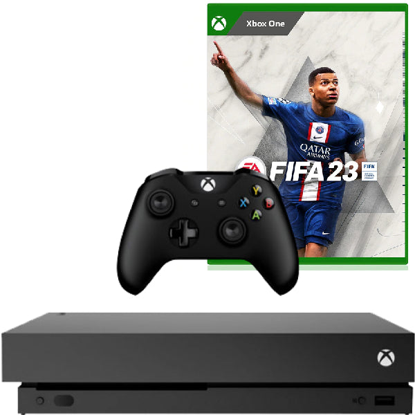 Consola Microsoft Xbox One X, 1TB, NEGRU + Controller Second-Hand + Joc FIFA 23