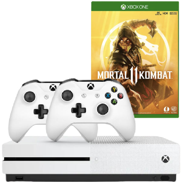 Consola MICROSOFT Xbox One S 1TB Second-Hand, ALB + 2 Controllere + Joc Mortal Kombat 11 Second-Hand SH