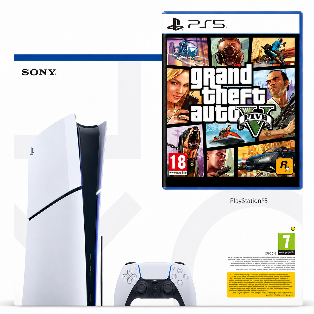 Consola Sony PlayStation 5 PS5 SLIM 1TB DISK EDITION + 1 Controller Second-Hand SH + Joc GTA V Second-Hand SH