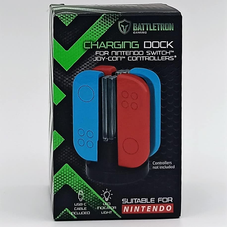 Stație de încărcare Battletron pentru controllere Nintendo Switch, Indicator LED, USB – Negru Second-Hand SH