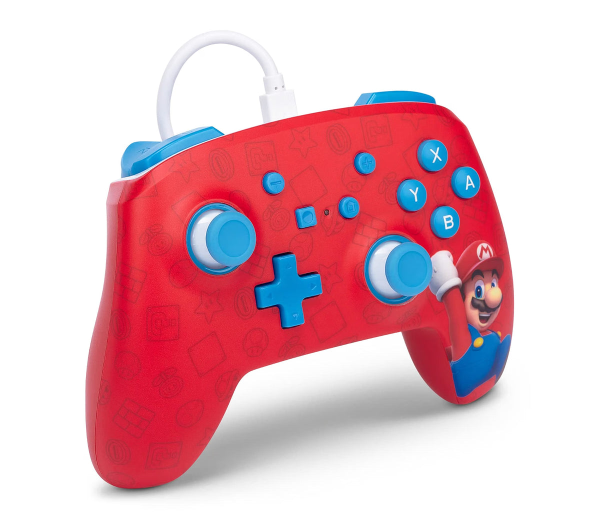 Controller cu fir PowerA îmbunătățit pentru Nintendo Switch – Mario, Gamepad, Licențiat Oficial Second-Hand SH