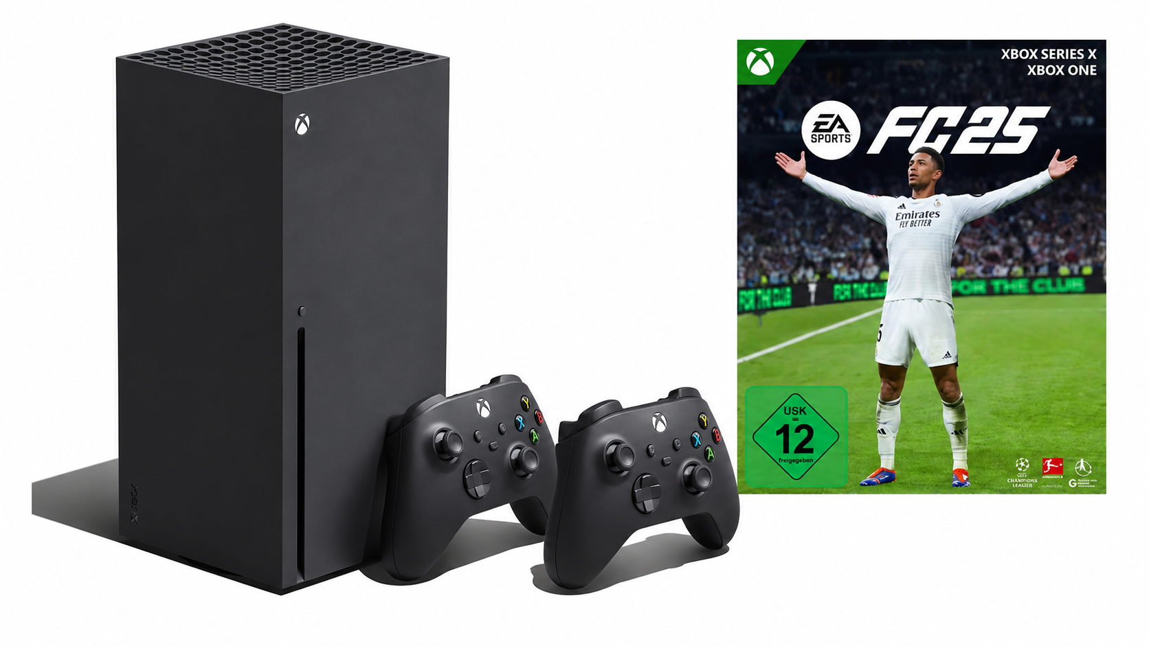 Consola Microsoft Xbox Series X 1TB, negru + Joc FC 25 + 2 Controllere Second-Hand SH
