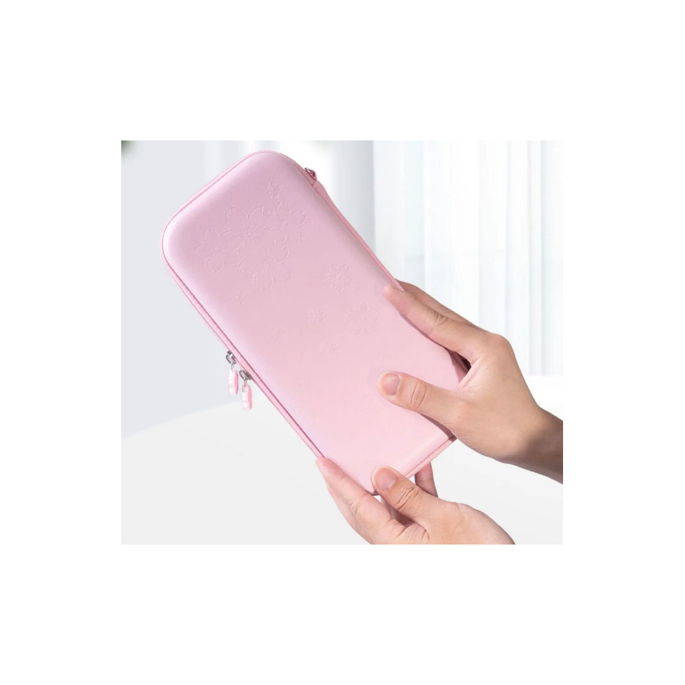 Set accesorii 10 în 1 pentru Nintendo Switch OLED, Husă Sakura roz, sticlă protecție, suport reglabil – Roz Second-Hand SH