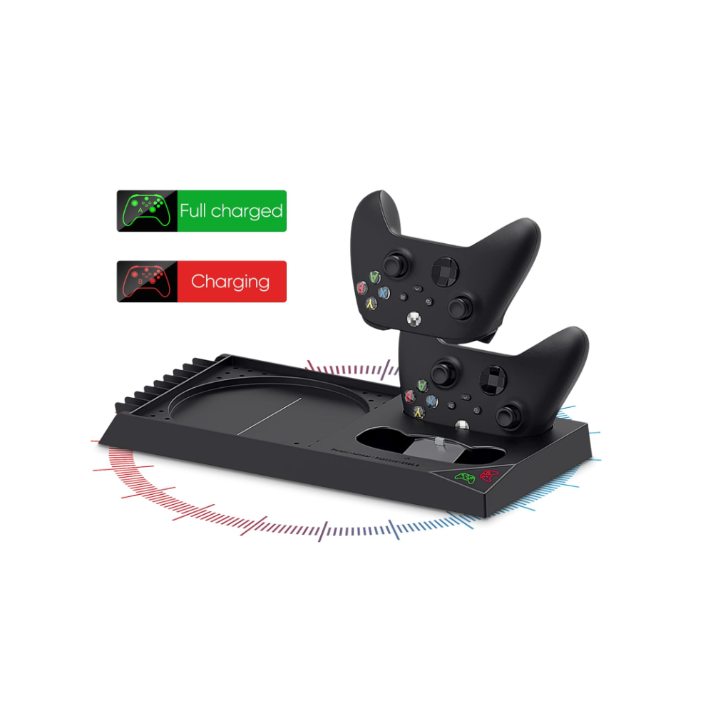 Stand multifuncțional pentru Xbox Series X cu ventilator, suport jocuri – Negru Second-Hand SH