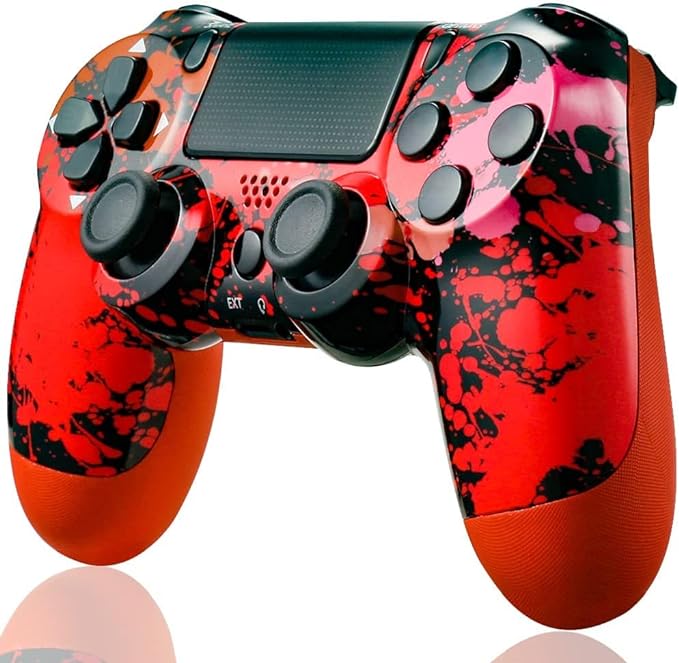 Controller compatibil PlayStation 4 PS4 , wireless, Incarcare USB, Graffiti Rosu NOU