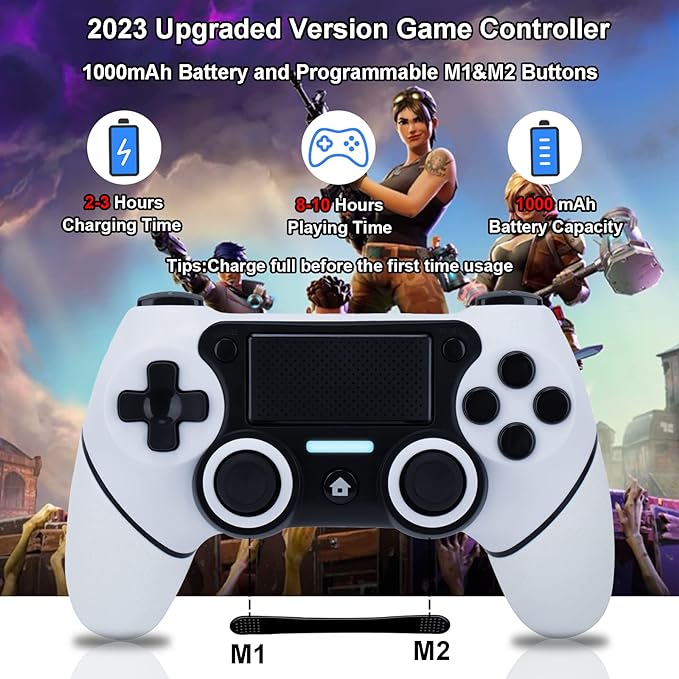 Controller compatibil PlayStation 4 PS4 , wireless, Incarcare USB-C , ALB NOU
