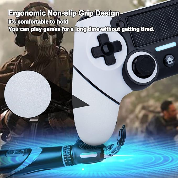 Controller compatibil PlayStation 4 PS4 , wireless, Incarcare USB-C , ALB NOU