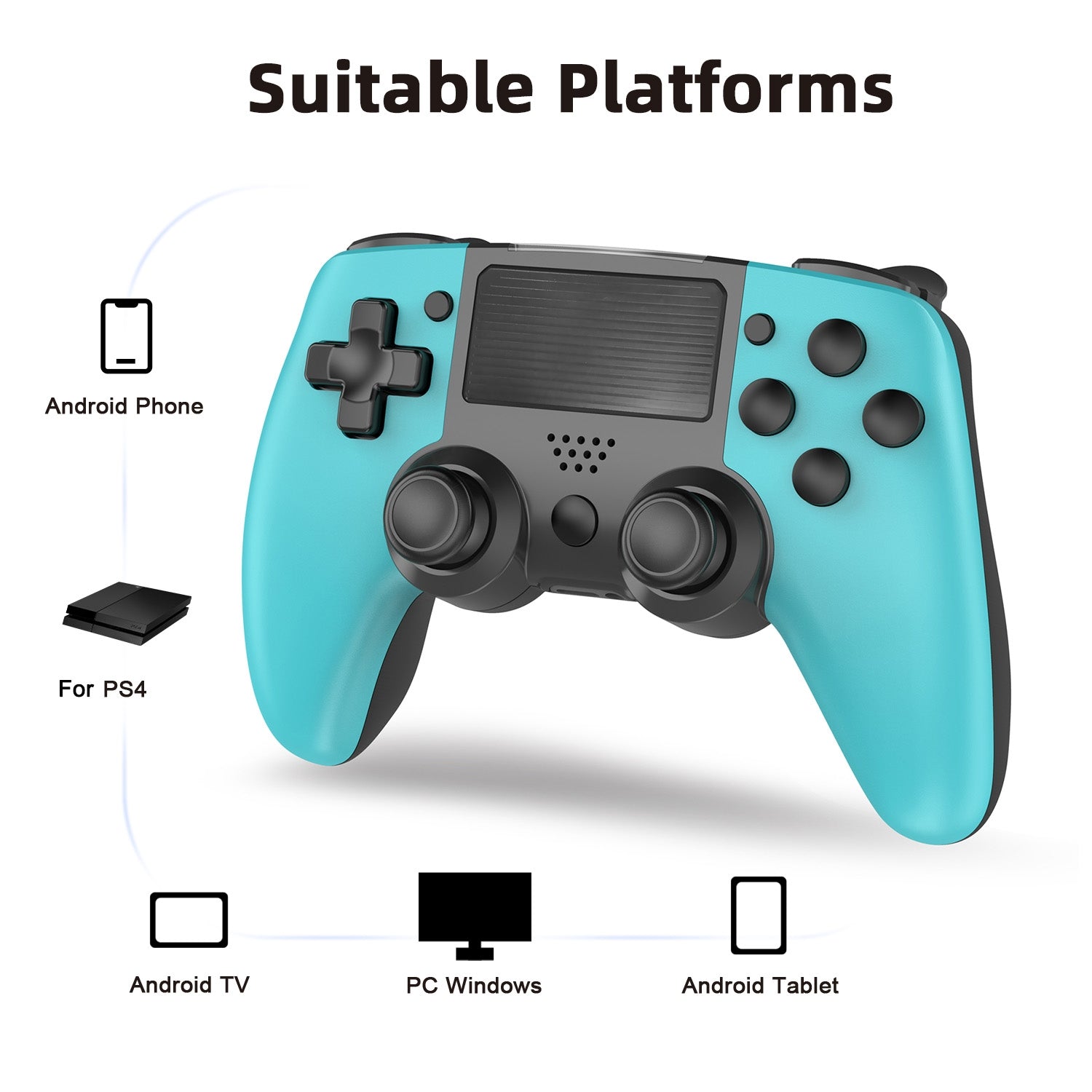 Controller compatibil PlayStation 4 PS4 , wireless, Incarcare USB, Albastru NOU