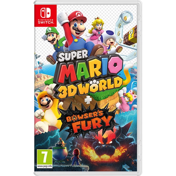 Consola Nintendo Switch OLED cu Joy-Cons RED/BLUE + Joc Super Mario 3D World: Bowser’s Fury NOU