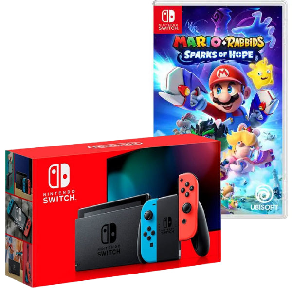 Consola Nintendo Switch cu JOY-CONS Red/Blue + Joc Mario + Rabbids Sparks of Hope Nintendo Switch NOU