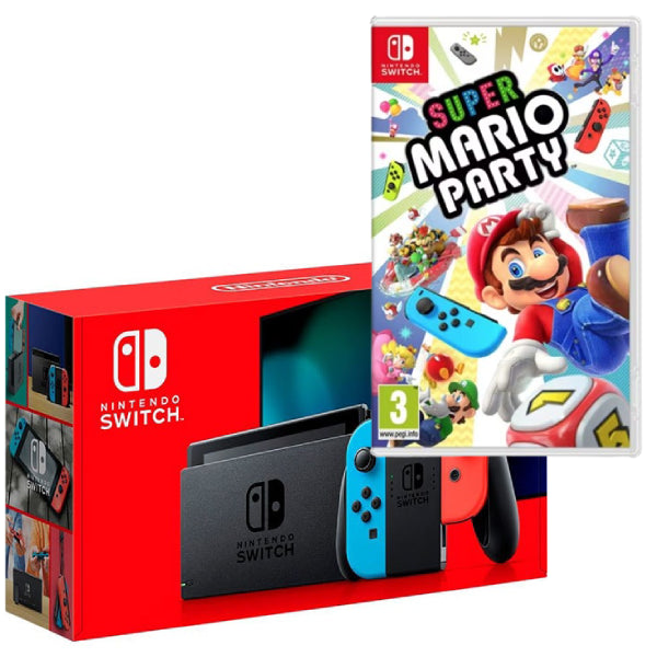 Consola Nintendo Switch V2 cu JOY-CONS Red/Blue + Joc Super Mario Party NOU