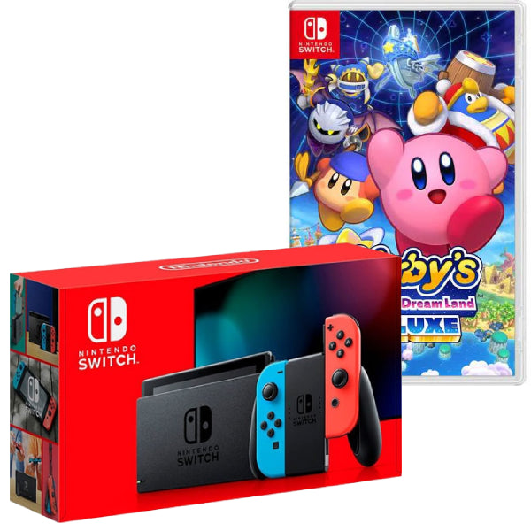 Consola Nintendo Switch cu JOY-CONS Red/Blue + Joc Kirby’s Return to Dream Land Deluxe pentru Nintendo Switch NOU