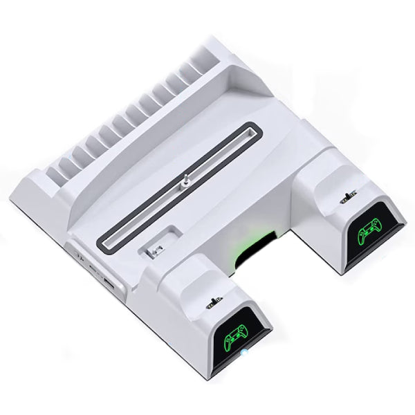 Stand vertical de racire Oivo pentru PS5 PlayStation 5 si pad-uri, Incarcator dublu pentru controllere, USB Type C Second-Hand SH