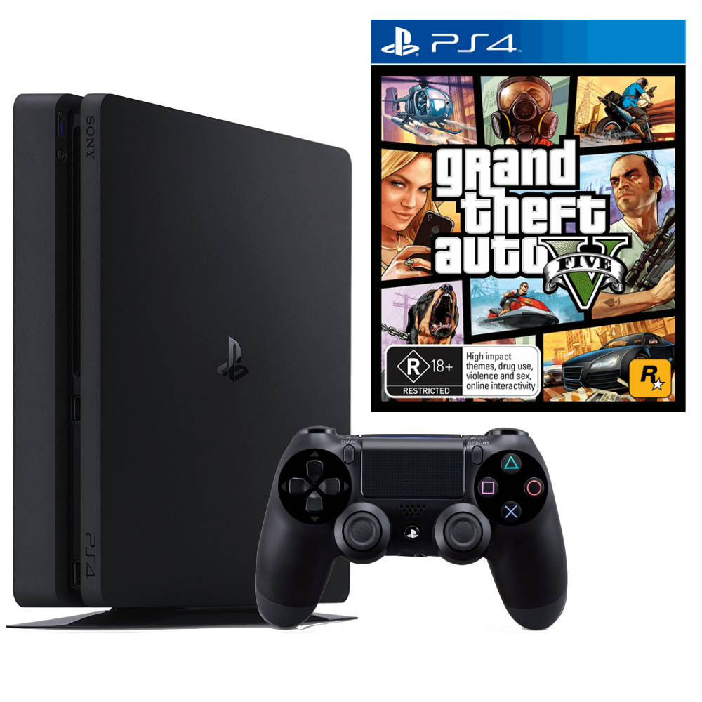 Consola Sony PlayStation 4 SLIM PS4 500GB + Controller + GTA 5 Second-Hand SH