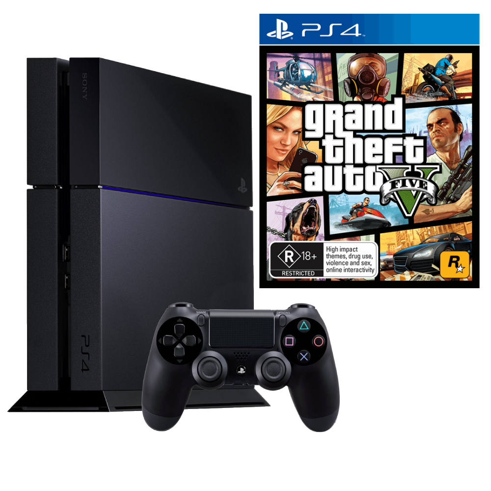 Consola Sony PlayStation 4 PS4 500GB + Controller + Joc GTA 5 Second-Hand SH