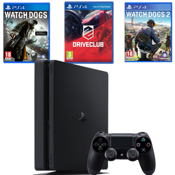 Pachet Consola Sony PlayStation 4 PS4 SLIM 500GB + Controller + 3 JOCURI Second-Hand SH